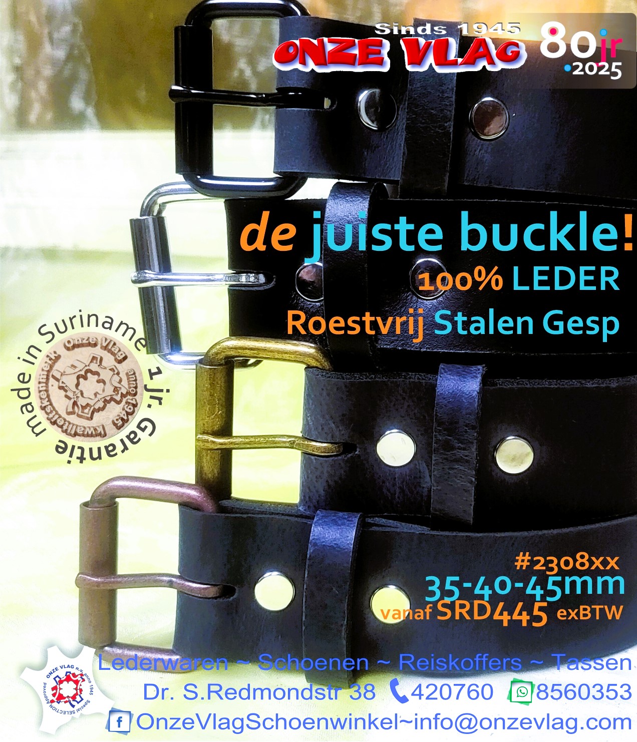 230835 40 45 new buckle new leather zwart