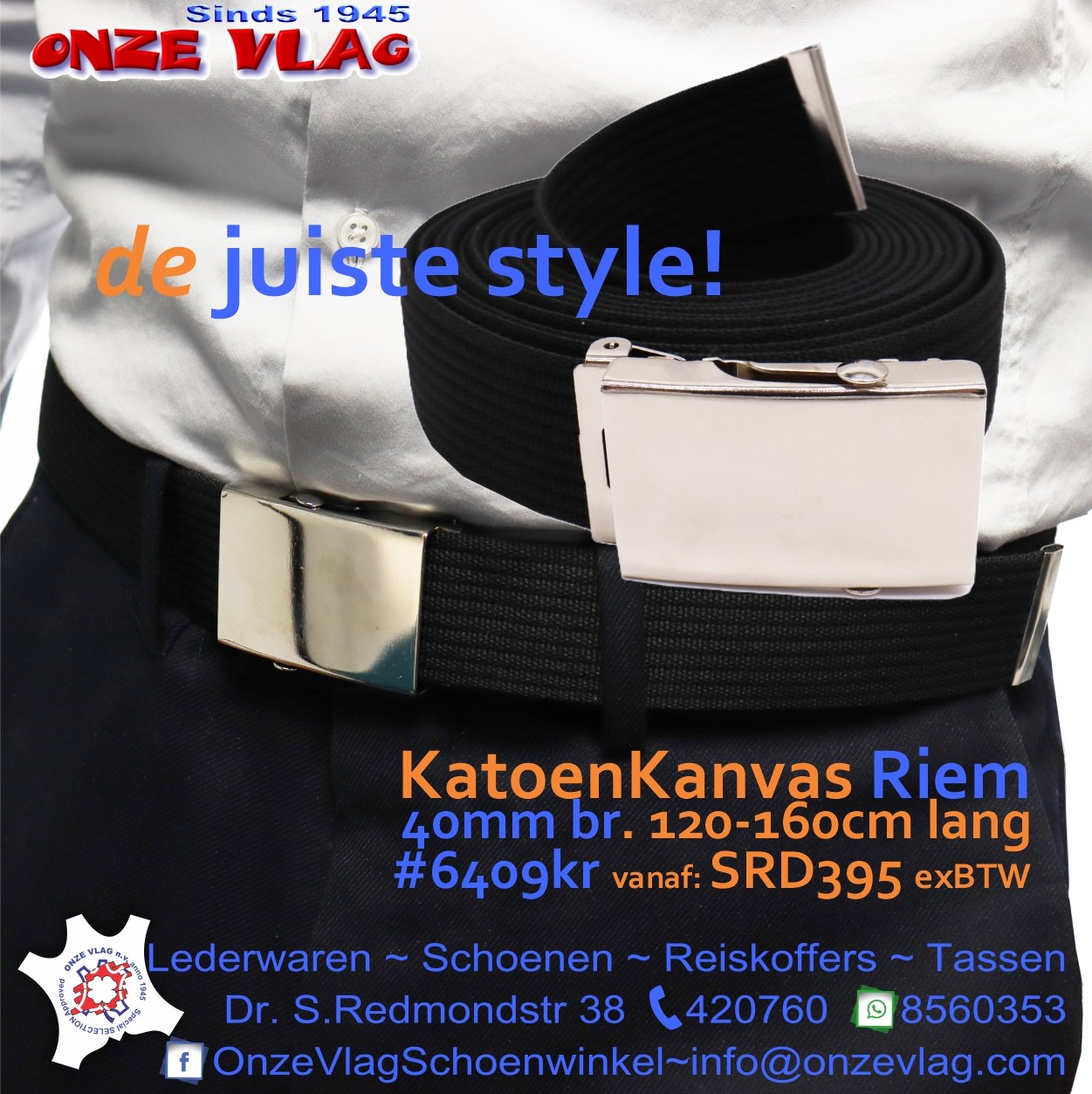 6409kr katoenkanvas riem