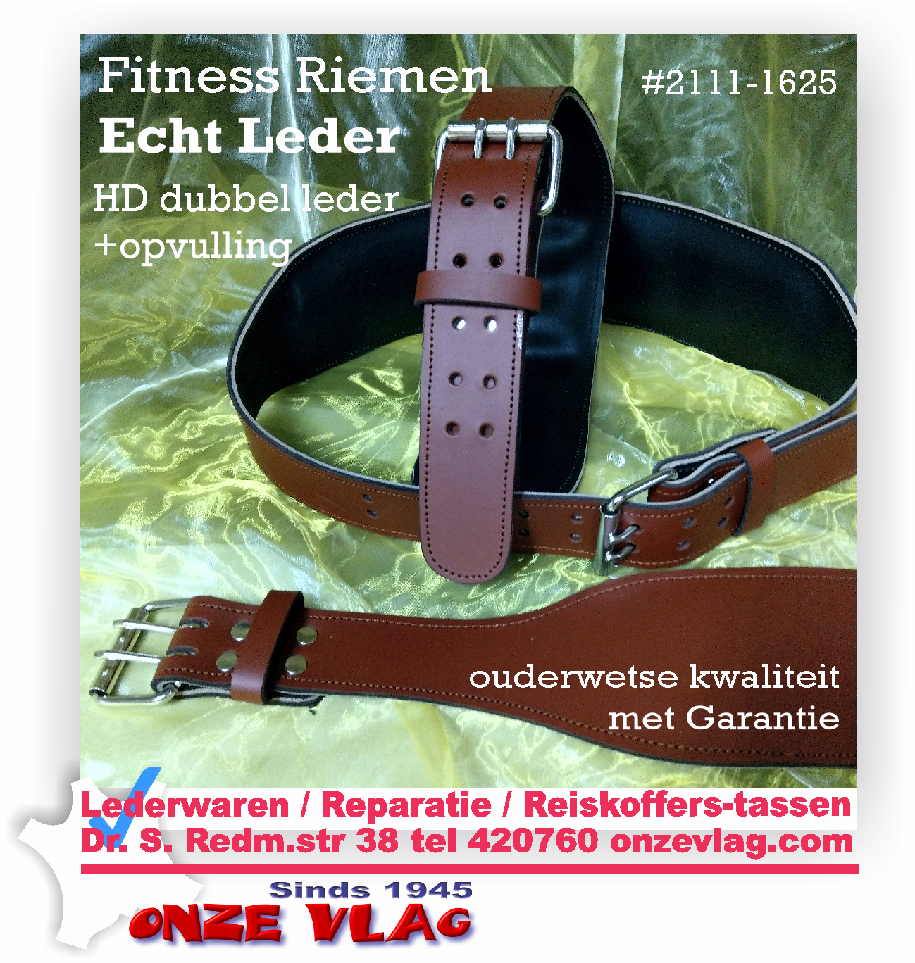 BODY BUILDINGBELTS, FITNESS RIEM HD dubbel echt leder