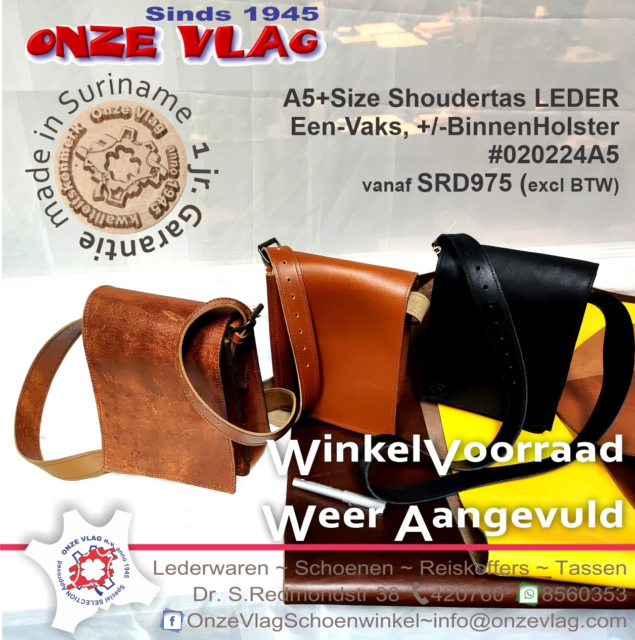 Eenvaks A5 met of zonder holster weer aangeveuld