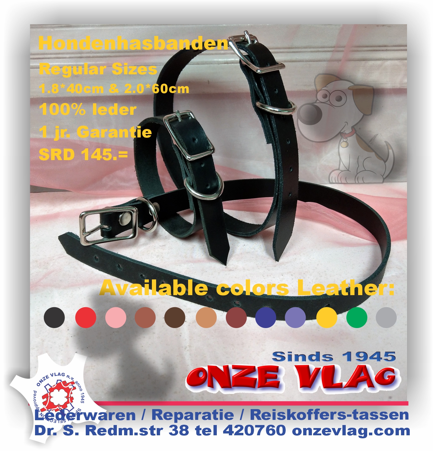 Regular sizes hondenhalsband