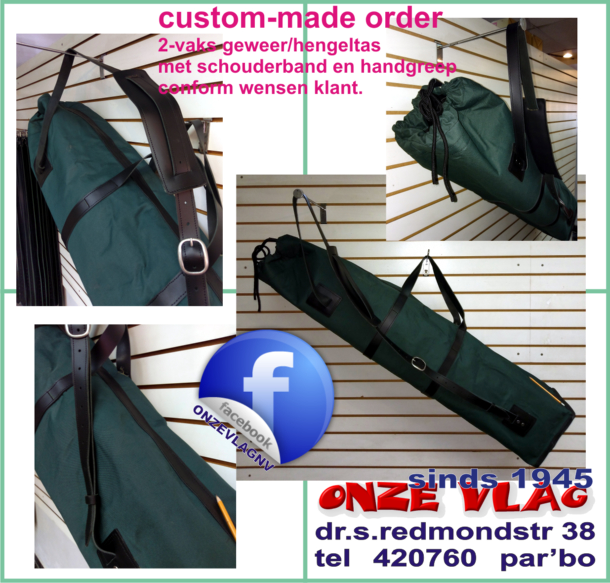 custommade 2vaks hengels geweertas.