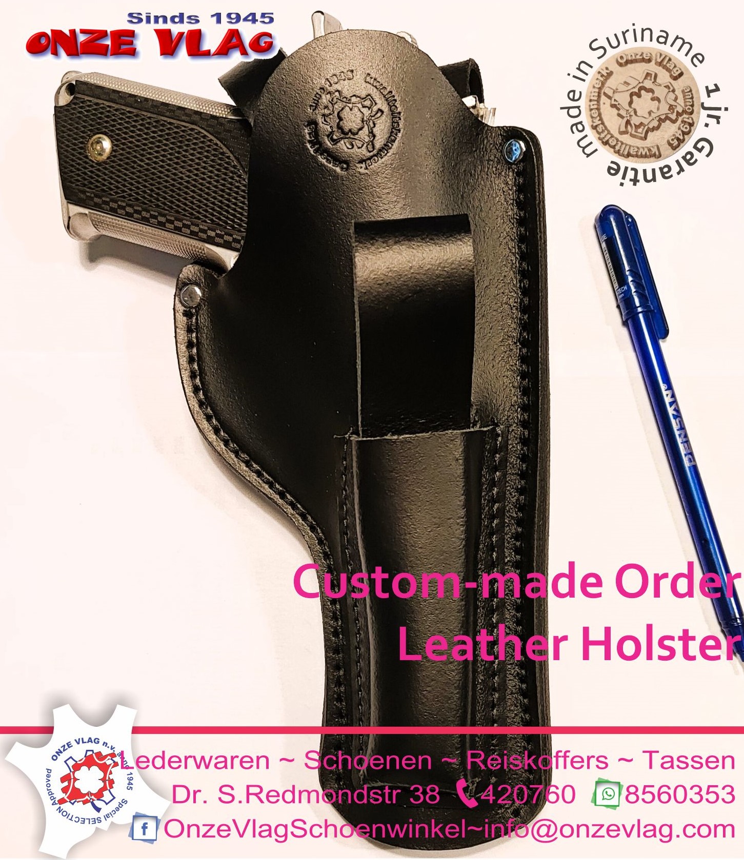 lederen holster custom made