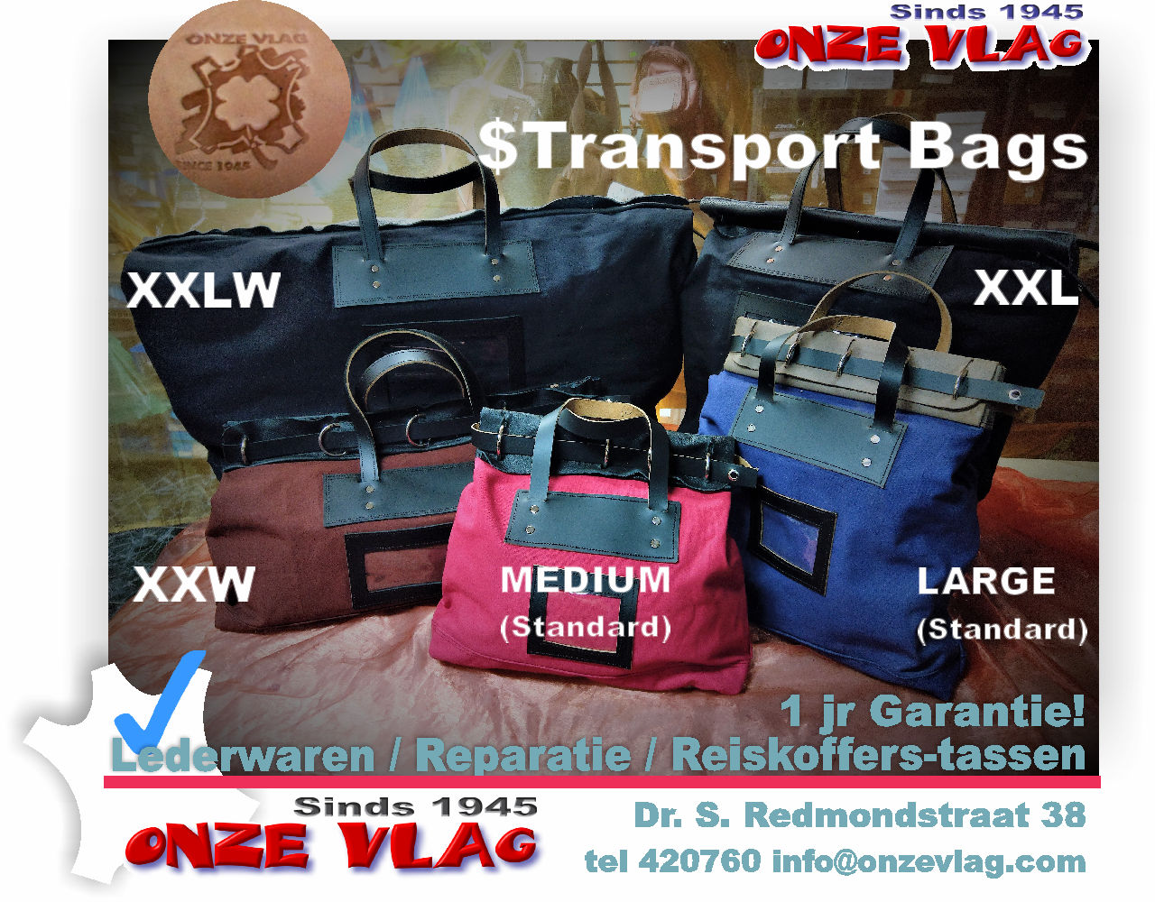 waartes tas M L XXL XXLW en XXW