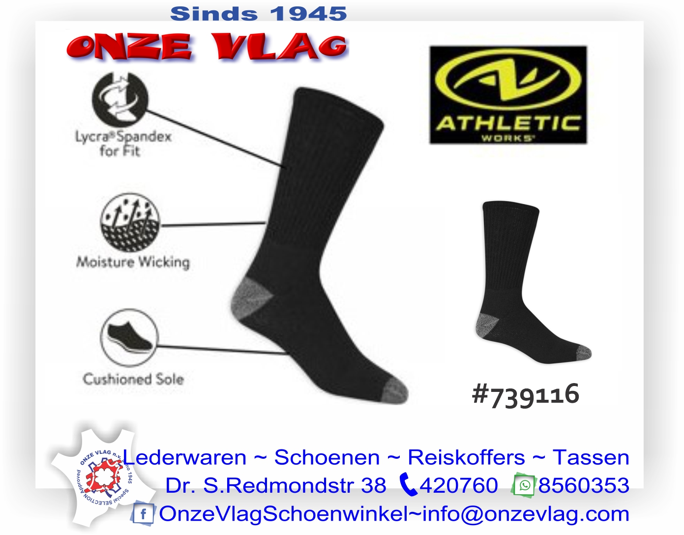 zwart athletic work socks