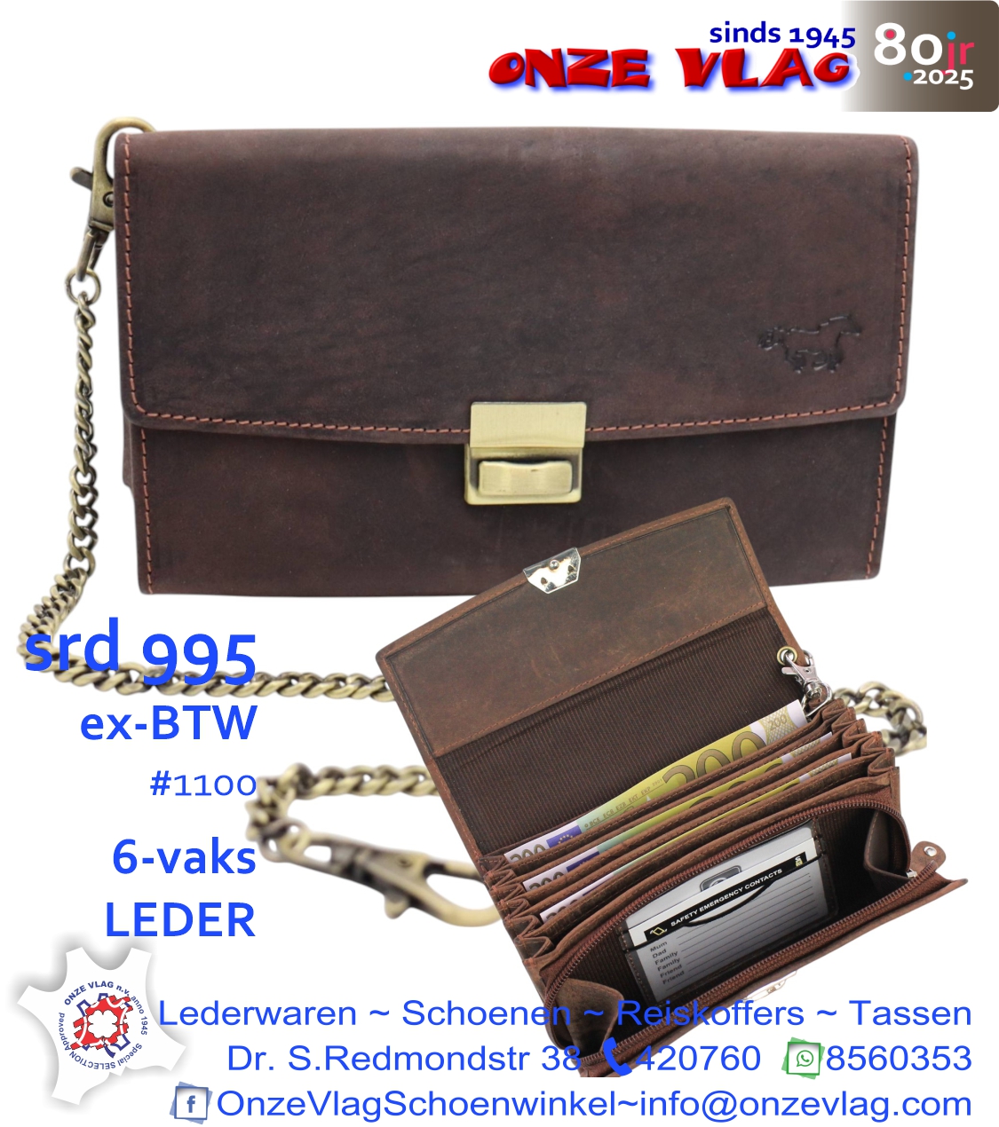 1100 6vaks leder wallet hunter