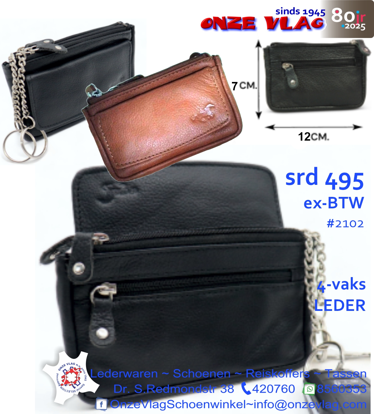 2102 4vaks leder wallet 15cm