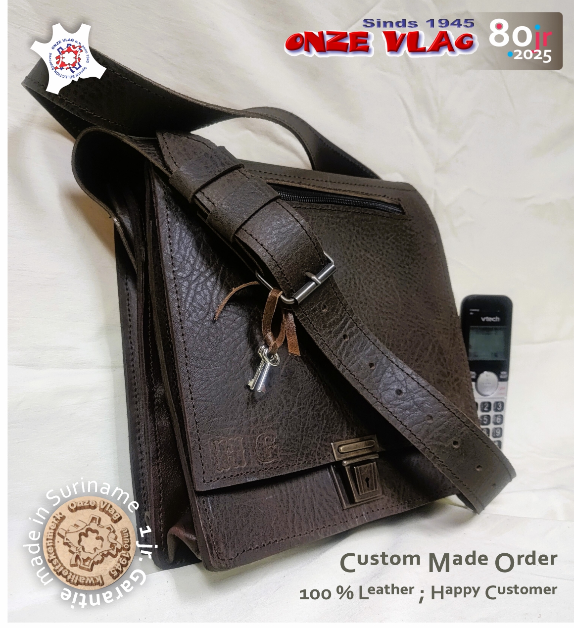 custom made leather soulder bag