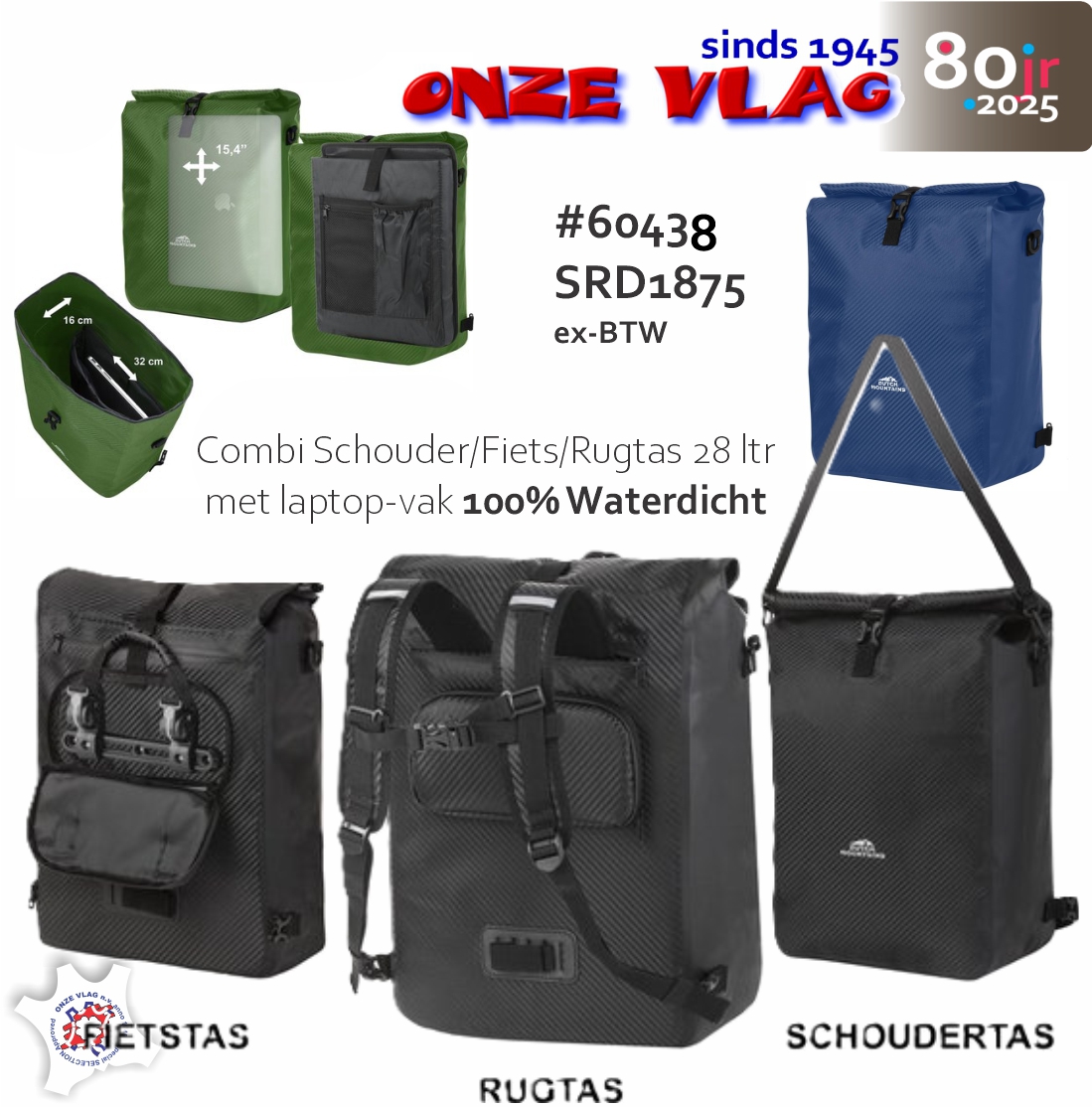 60438 fiets rug schouder tas