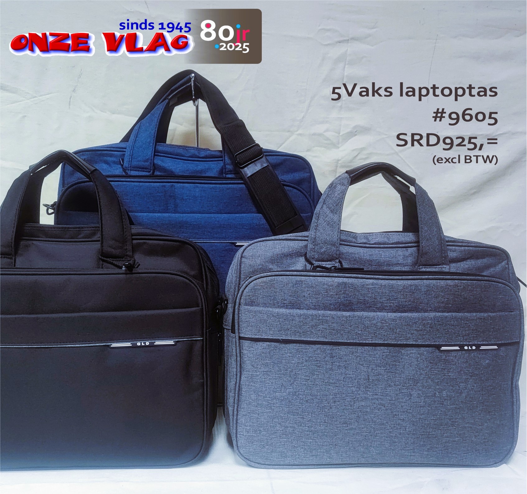 laptoptassen 9605 bk bl gr