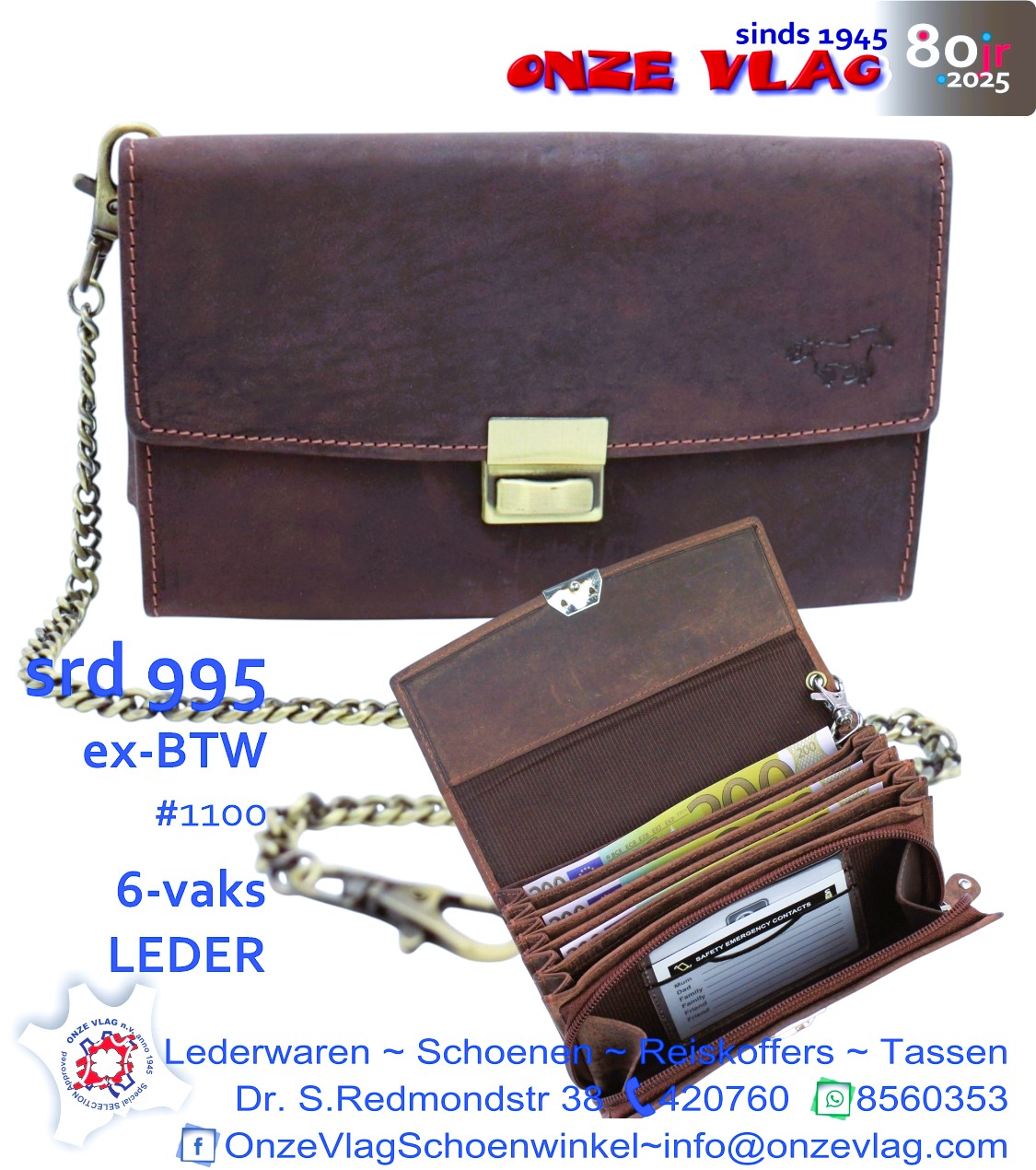 1100 6vaks leder wallet hunter