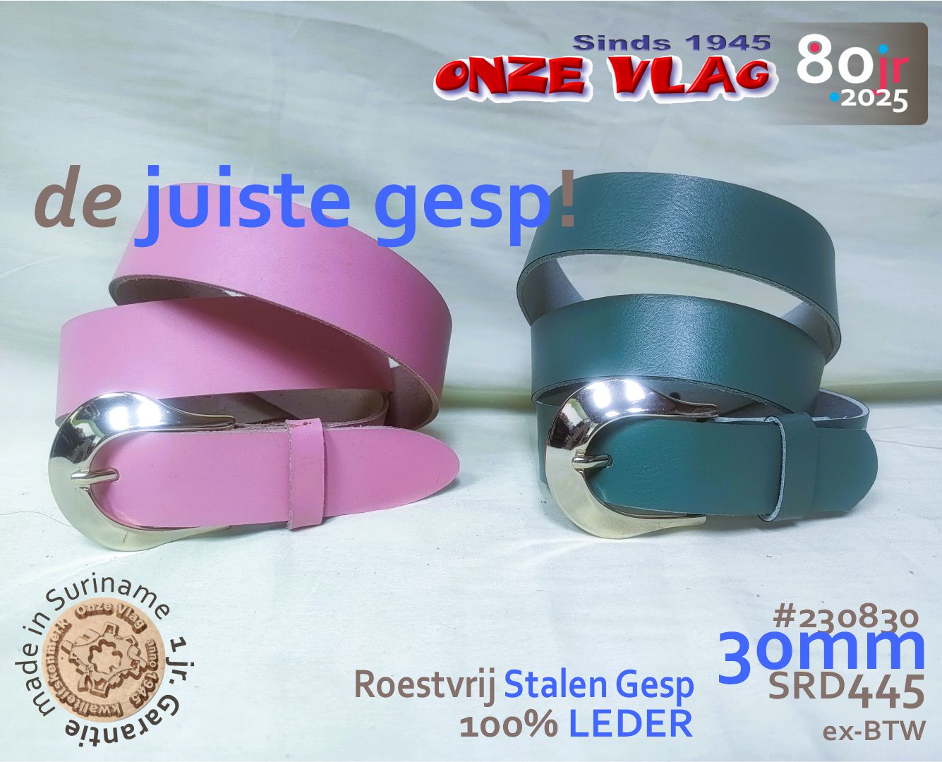 230830 gold bucklre rose grn ldr