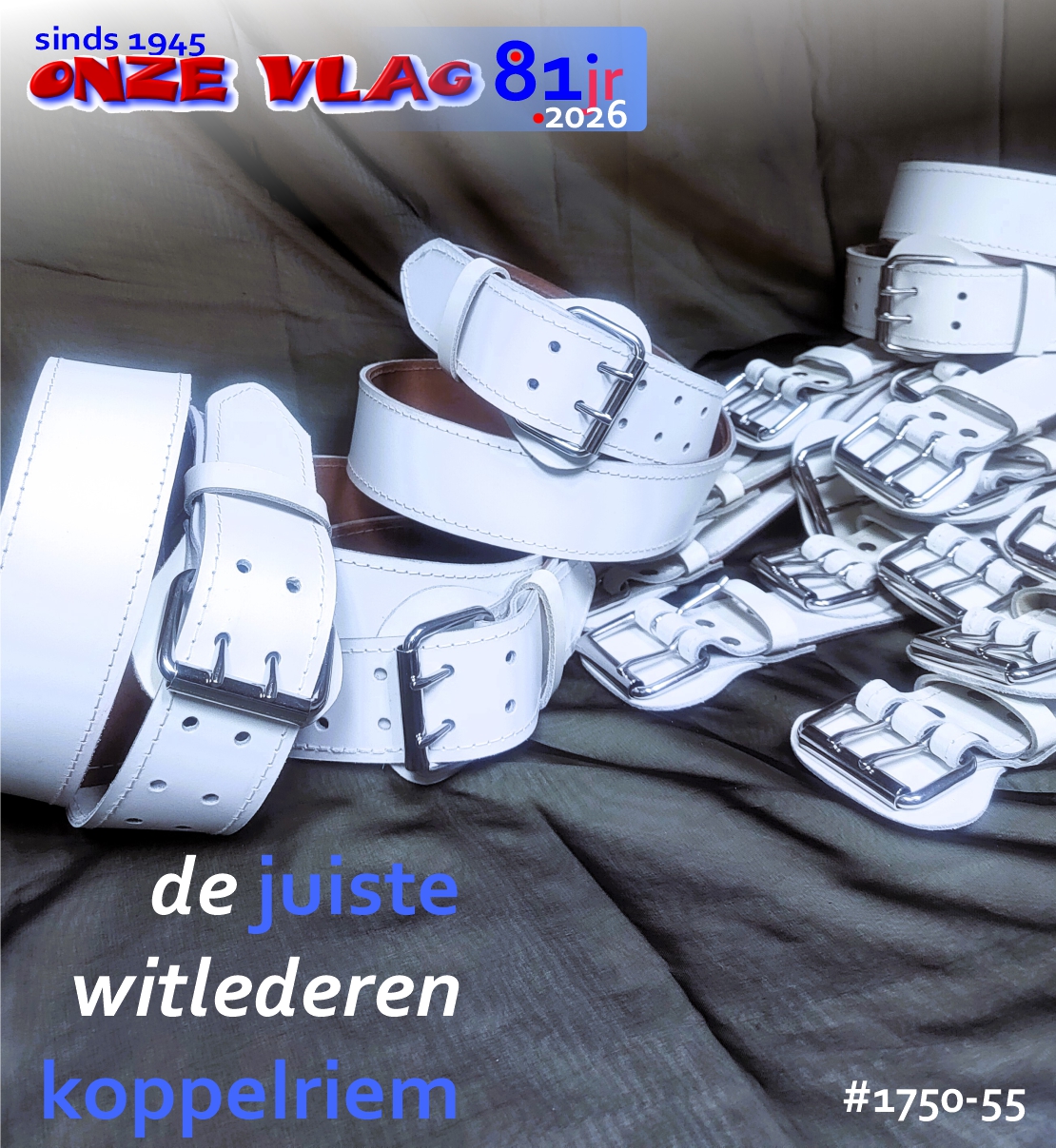 1750-55 koppel leder riem wit