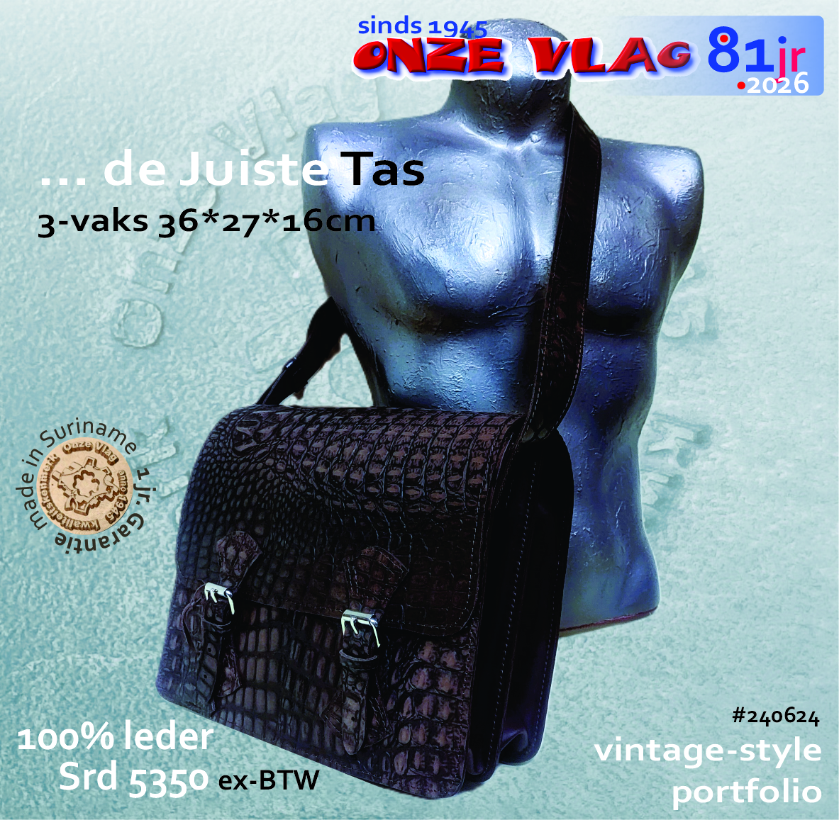 260914 vintagestyl portfolie croc dbrn
