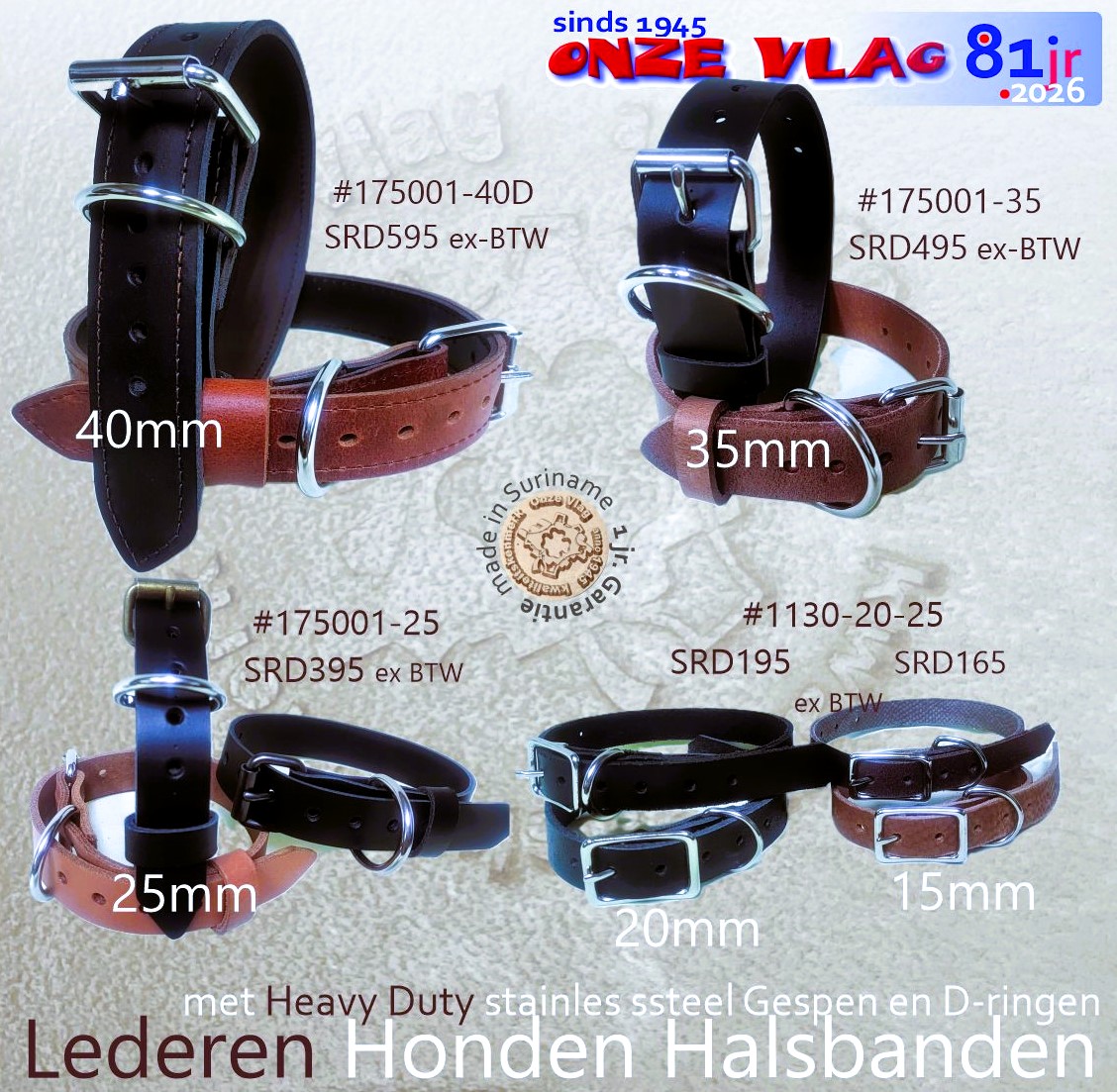 lederen hondenhalsbanden HD
