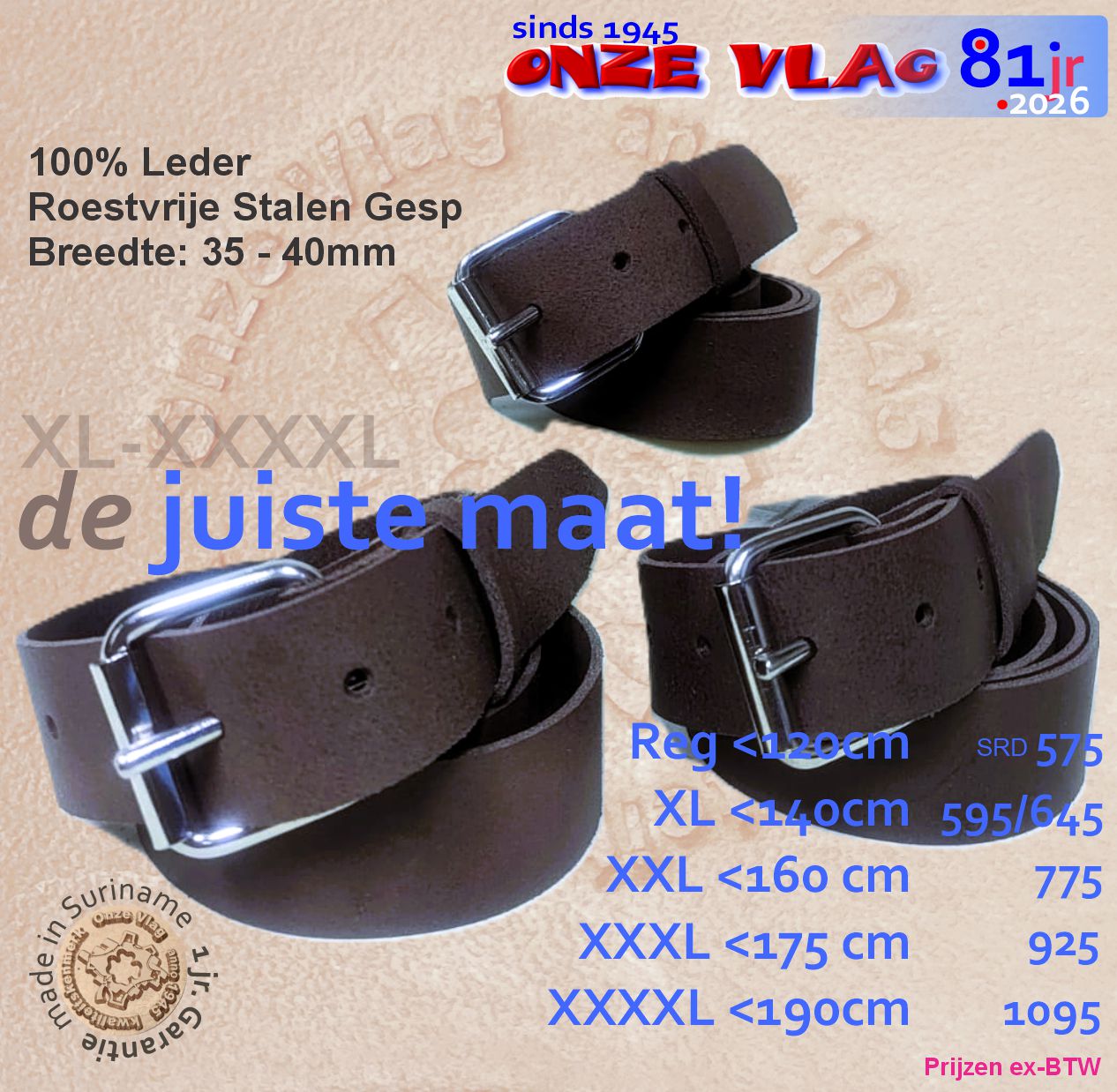 xl xxxl riemen chco bruin